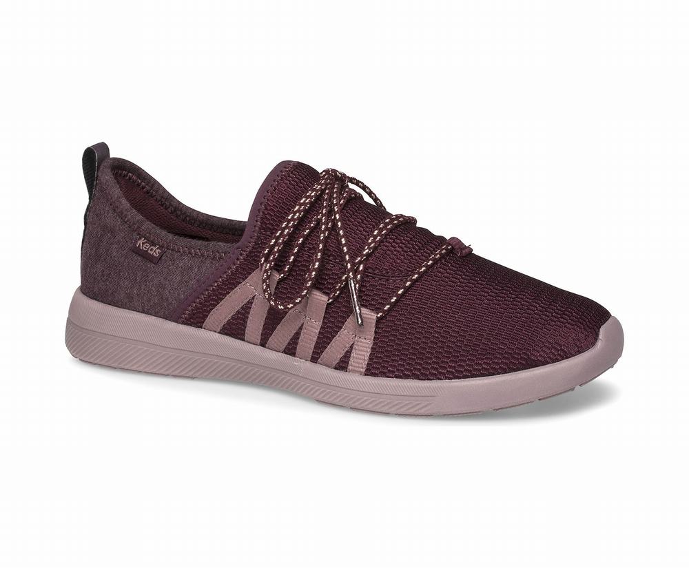 Women's Keds Studio Lively SHimer Mesh Sneakers Burgundy 4056981HY - South Africa